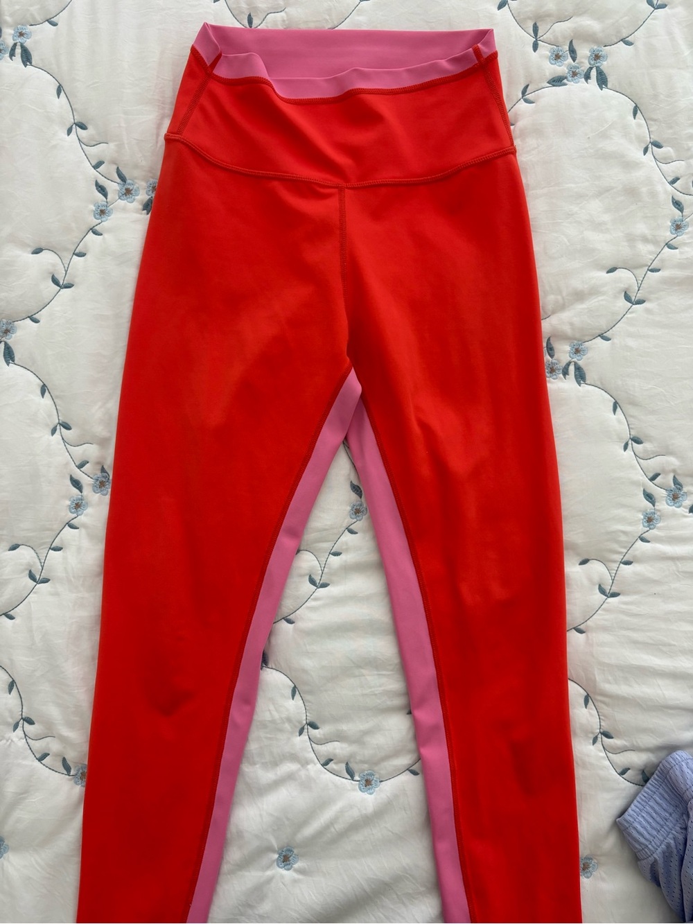 Willow Red Leggings with Pink Trim
